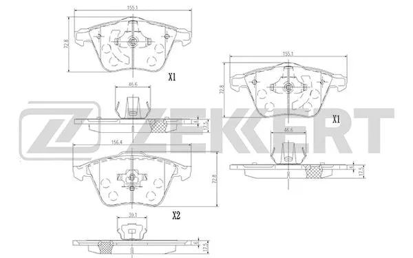 Brake Pad Set, disc brake (BS-1377)