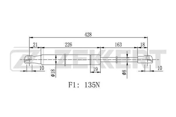 Gas Spring, rear window (GF-2265)