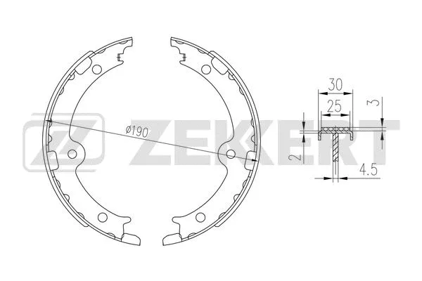 Brake Shoe Set, parking brake (BK-4347)