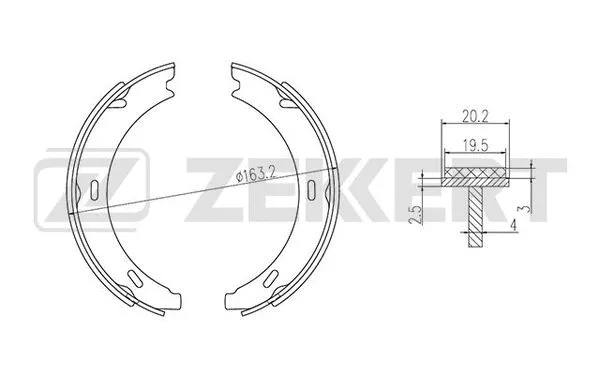 Brake Shoe Set, parking brake