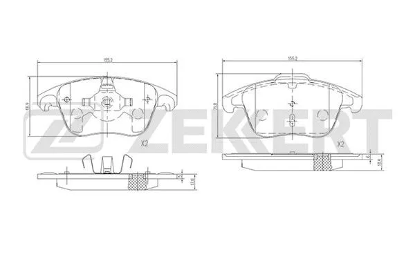Brake Pad Set, disc brake (BS-1686)