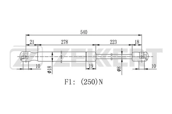 Gas Spring, bonnet (GF-2214)