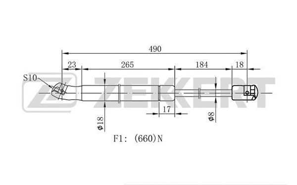 Gas Spring, boot/cargo area (GF-1934)