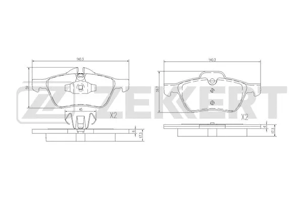 Brake Pad Set, disc brake (BS-1835)