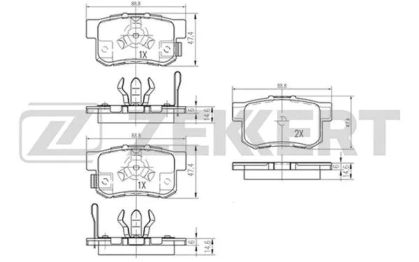 Brake Pad Set, disc brake (BS-1258)