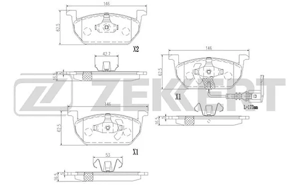 Brake Pad Set, disc brake (BS-2955)