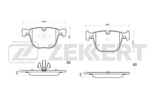 Brake Pad Set, disc brake (BS-1037)