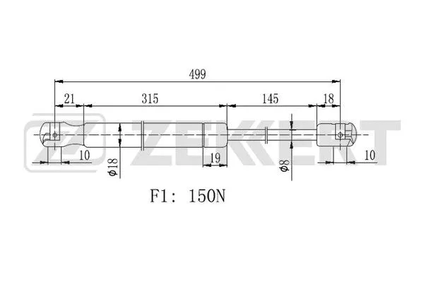 Gas Spring, rear window (GF-2030)