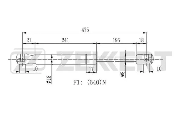 Gas Spring, boot/cargo area (GF-2152)