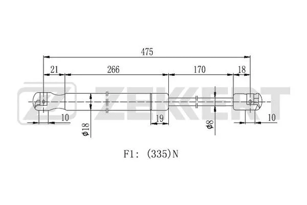 Gas Spring, boot/cargo area (GF-2175)