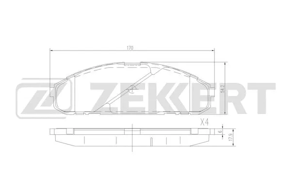 Brake Pad Set, disc brake (BS-3027)