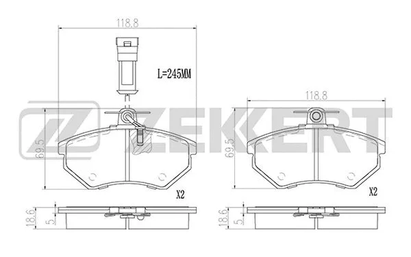 Brake Pad Set, disc brake (BS-2978)