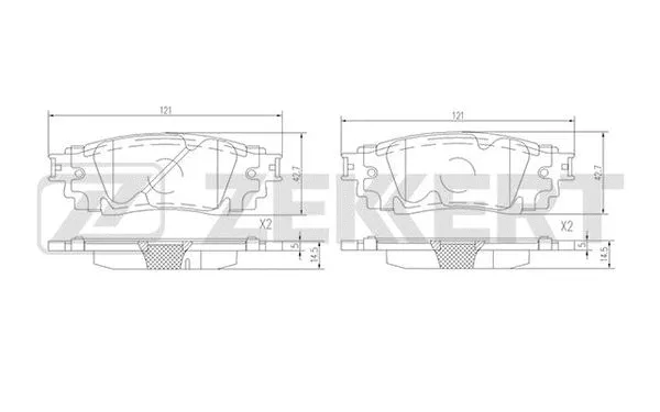 Brake Pad Set, disc brake (BS-1708)