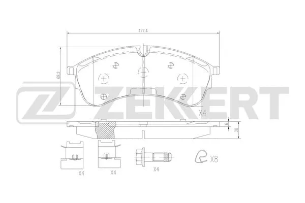 Brake Pad Set, disc brake (BS-3072)