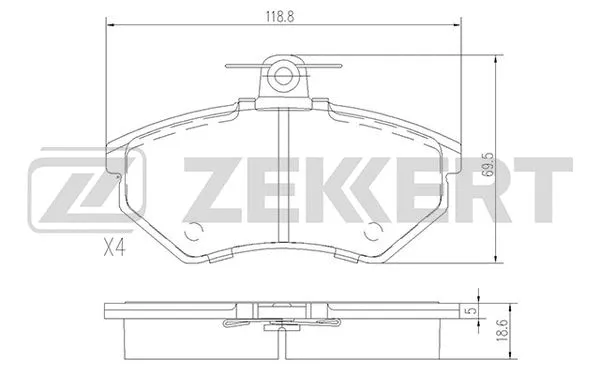 Brake Pad Set, disc brake (BS-1098)