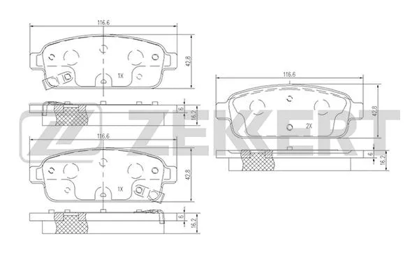 Brake Pad Set, disc brake (BS-1302)