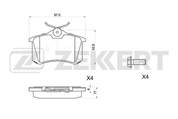 Brake Pad Set, disc brake (BS-1039)