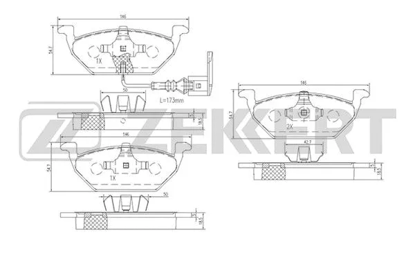 Brake Pad Set, disc brake (BS-1138)