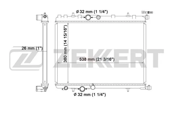 Radiator, engine cooling (MK-1214)