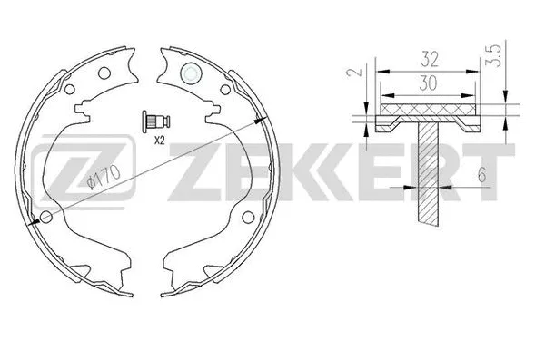 Brake Shoe Set, parking brake