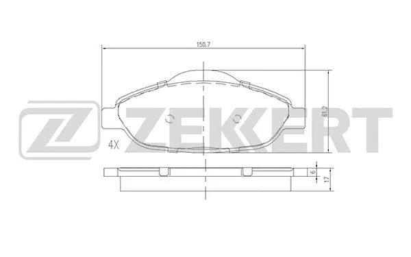 Brake Pad Set, disc brake (BS-2825)