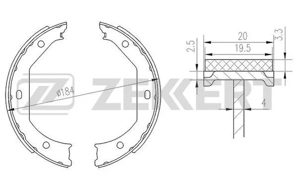Brake Shoe Set, parking brake