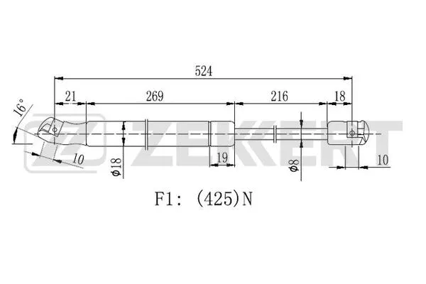 Gas Spring, boot/cargo area (GF-2424)