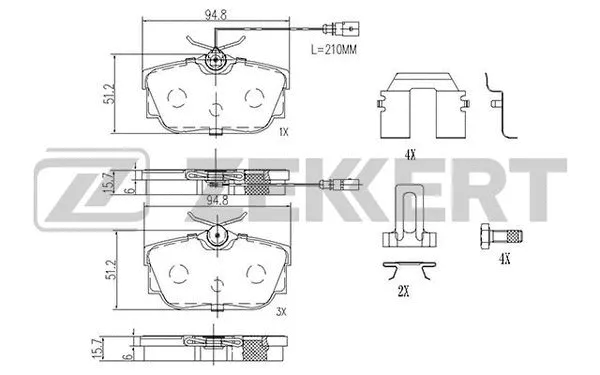 Brake Pad Set, disc brake (BS-2895)