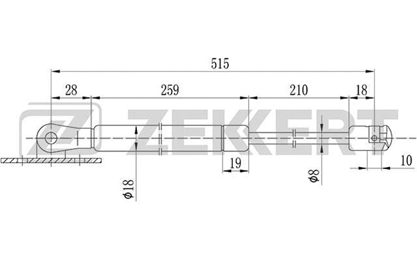 Gas Spring, bonnet (GF-1339)