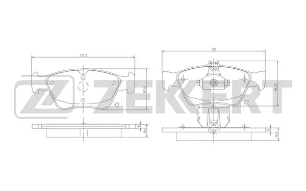 Brake Pad Set, disc brake (BS-2833)