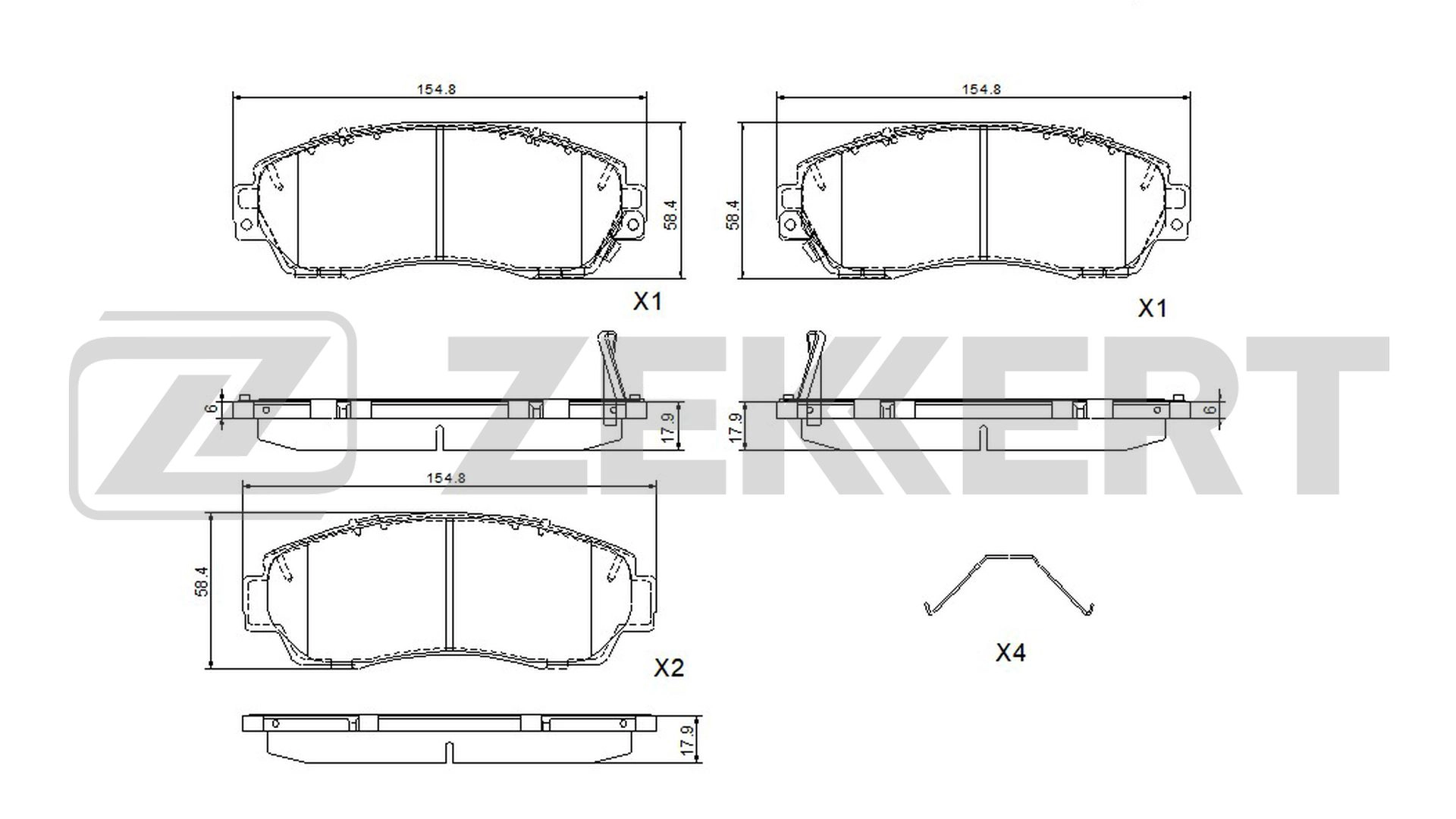 Brake Pad Set, disc brake (BS-1202)