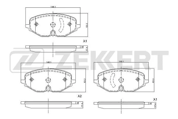 Brake Pad Set, disc brake (BS-1119)
