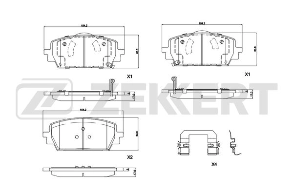 Brake Pad Set, disc brake (BS-1340)