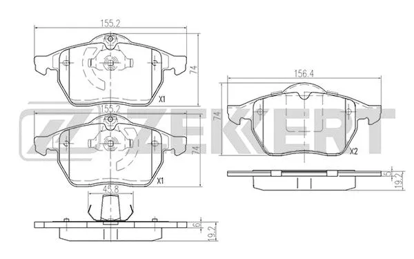 Brake Pad Set, disc brake (BS-2886)