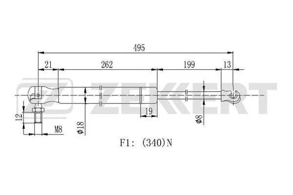 Gas Spring, boot/cargo area (GF-2276)
