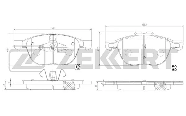 Brake Pad Set, disc brake (BS-1364)
