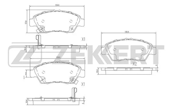 Brake Pad Set, disc brake (BS-1109)