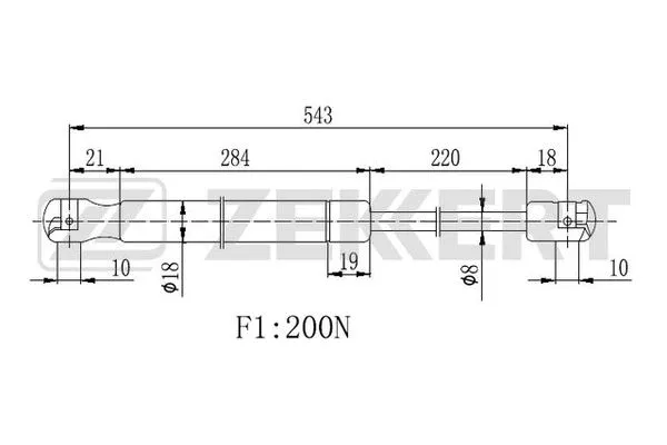Gas Spring, rear window (GF-2456)