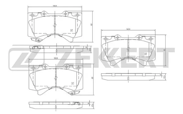 Brake Pad Set, disc brake (BS-1149)