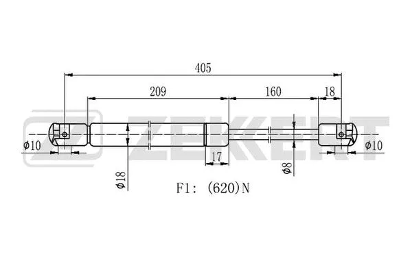 Gas Spring, boot/cargo area (GF-2139)