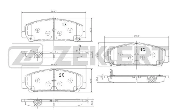 Brake Pad Set, disc brake (BS-2520)