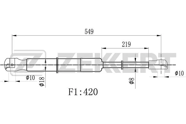 Gas Spring, boot/cargo area (GF-2501)