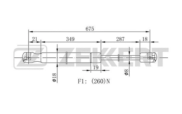 Gas Spring, bonnet (GF-1827)