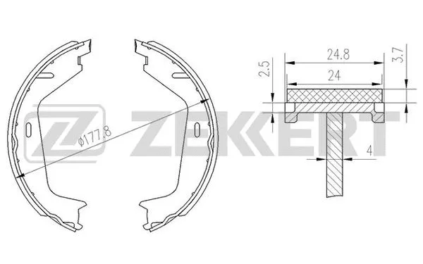Brake Shoe Set, parking brake
