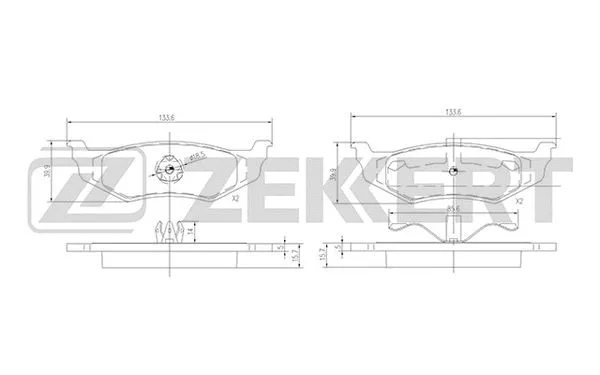 Brake Pad Set, disc brake (BS-1339)