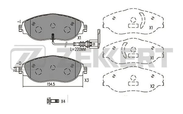 Brake Pad Set, disc brake (BS-2457)