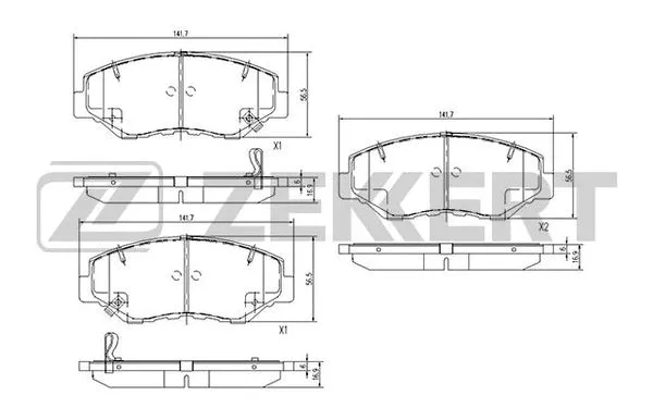 Brake Pad Set, disc brake (BS-1744)
