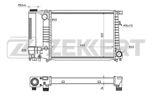Radiator, engine cooling (MK-1001)