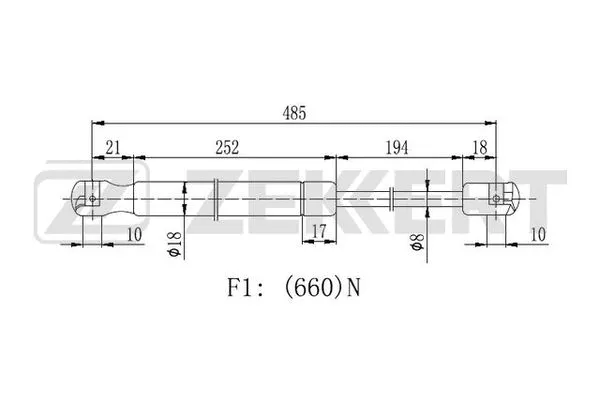 Gas Spring, boot/cargo area (GF-2392)