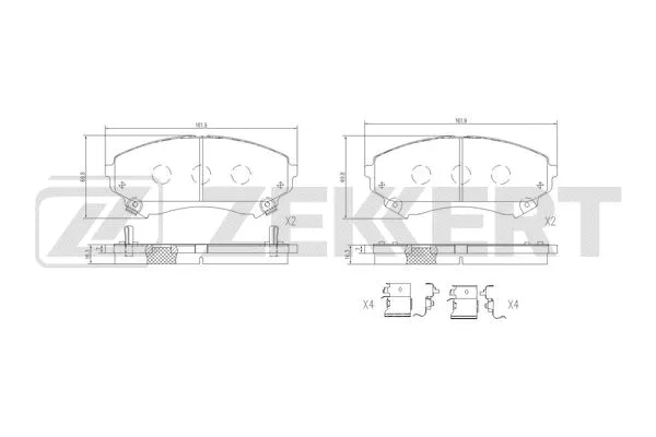 Brake Pad Set, disc brake (BS-1539)